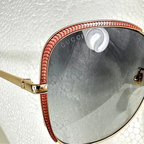 Gucci GG0400S 001 Endurance Sunglasseses Pink/Gold NEW - Picture 6 of 14